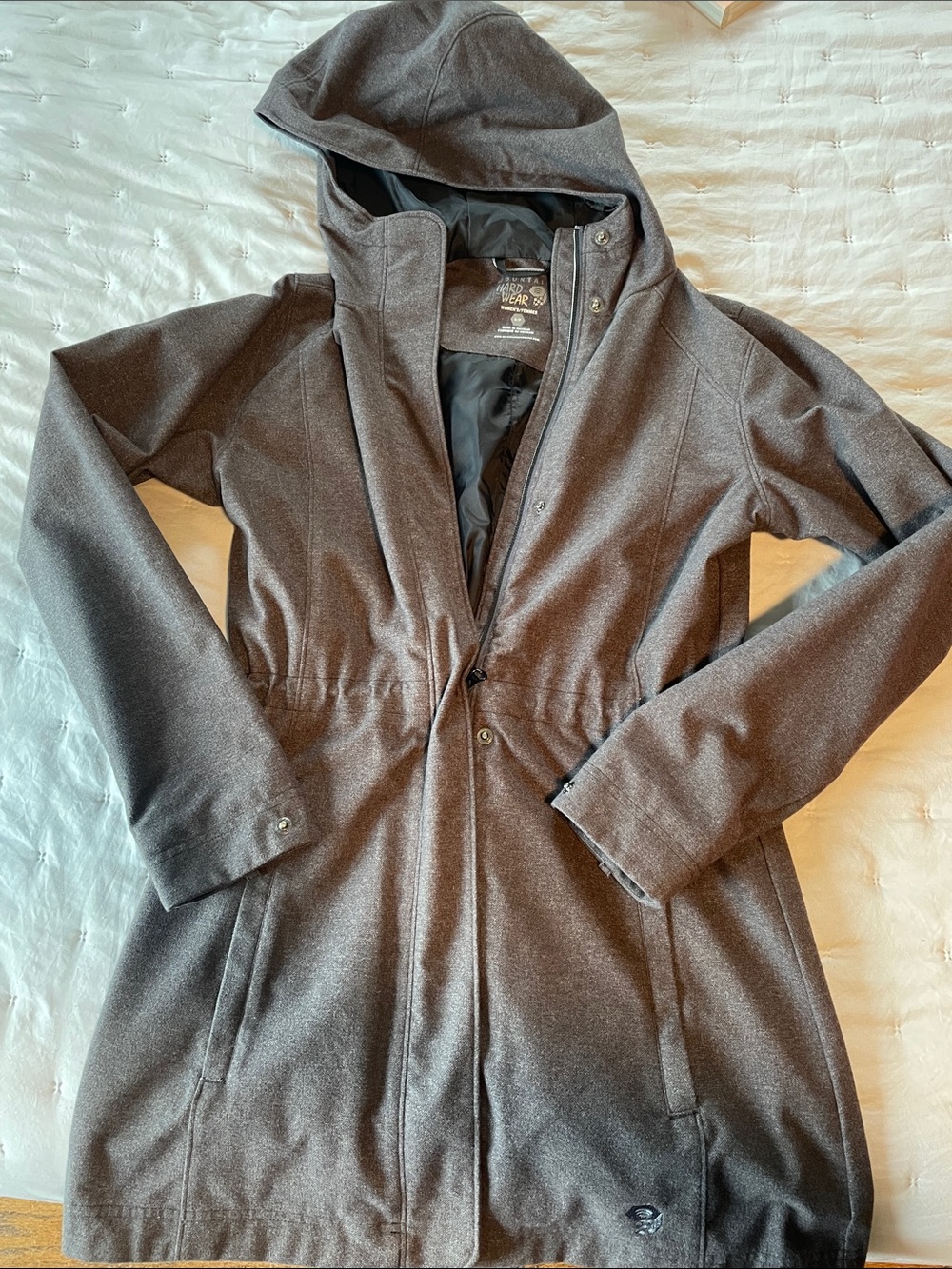 Mountain Hardwear Women's Hooded Trench Coat in Dark Gray